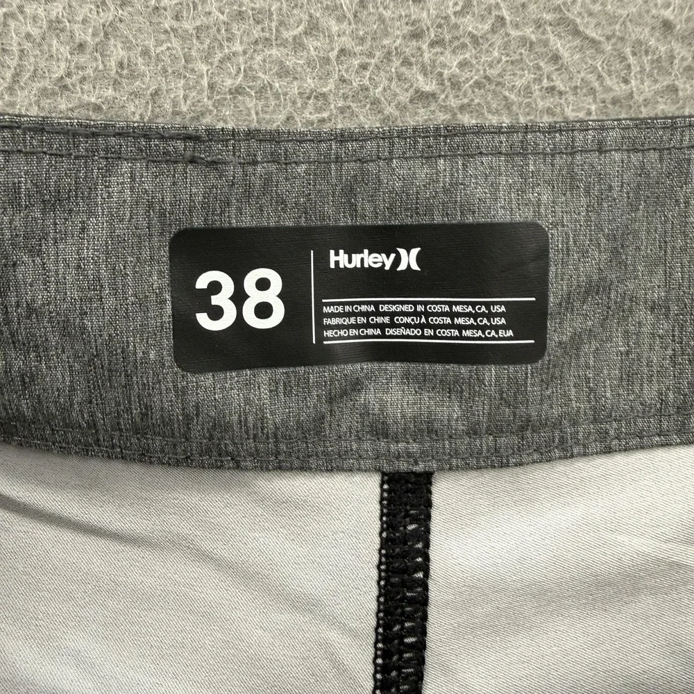 Hurley‎ Board Shorts Mens 38 Gray USA Flag Swim Trunks Stretch Quick Dry
